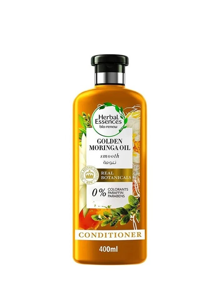هربل إيسنسز بلسم طبيعي بزيت المورينجا الذهبي لتنعيم الشعر 400 مل - Image 2