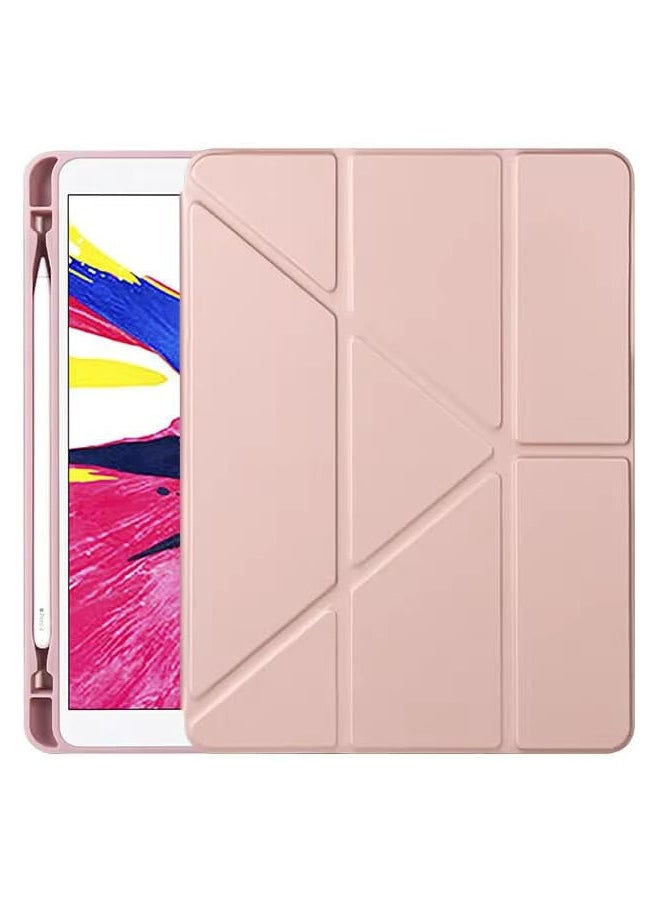 Generic Ecosystem Case for iPad Pro 12.9 Inch 2021/2020/2018 with Pen Holder, 5-in-1 Multiple Viewing Angles, Smooth Silicone Case & Soft TPU Back, Auto Sleep/Wake, Pencil 2 Charging Folio (Pink)  - Image 1