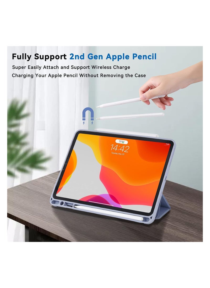 Generic - Ecosystem Case for iPad Pro 12.9 Inch 2021/2020/2018 with Pen Holder, 5-in-1 Multiple Viewing Angles, Smooth Silicone Case & Soft TPU Back, Auto Sleep/Wake, Pencil 2 Charging Folio (Pink) - Image 1