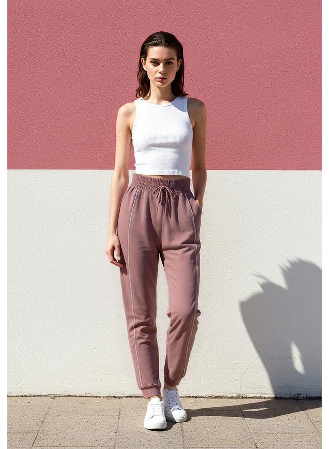 كابا بنطال رياضي بتفاصيل خطوط متباينة وحزام شد - Image 2