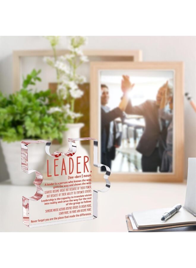 Thank You Gifts for Leader Boss Mentor Supervisor Retirement Leaving Coworker Farewell Promotion Celebration Birthday Work Office Gift Great Leader Irregular Acrylic - Image 4