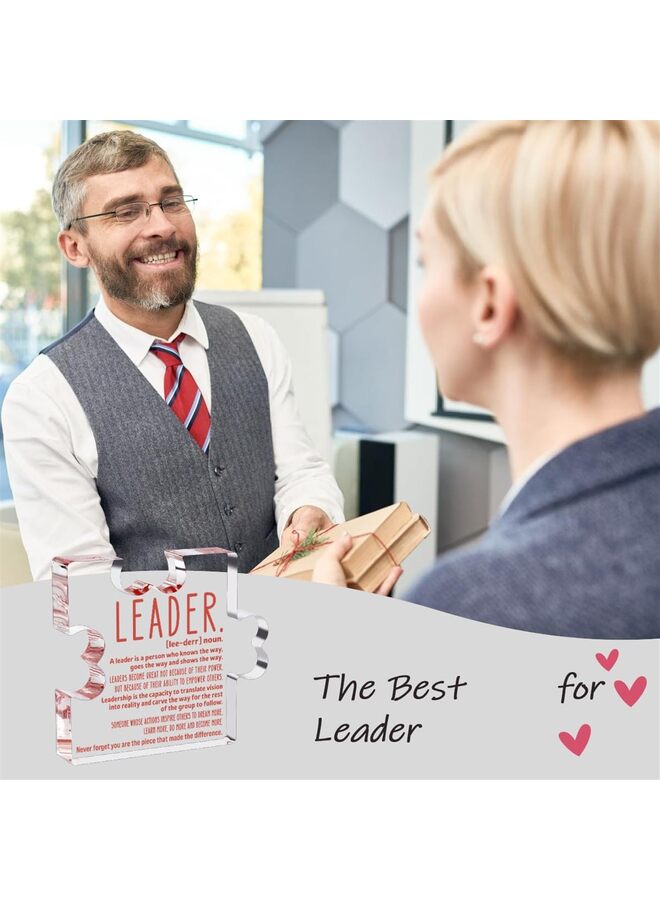 Thank You Gifts for Leader Boss Mentor Supervisor Retirement Leaving Coworker Farewell Promotion Celebration Birthday Work Office Gift Great Leader Irregular Acrylic - Image 3