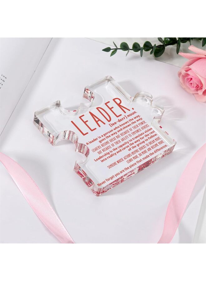 Thank You Gifts for Leader Boss Mentor Supervisor Retirement Leaving Coworker Farewell Promotion Celebration Birthday Work Office Gift Great Leader Irregular Acrylic - Image 2