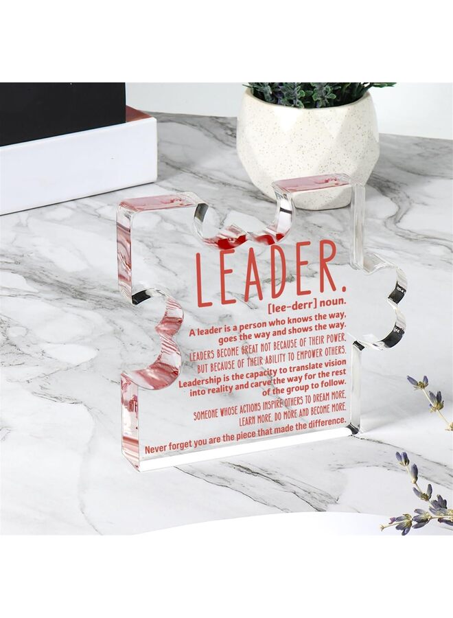 Thank You Gifts for Leader Boss Mentor Supervisor Retirement Leaving Coworker Farewell Promotion Celebration Birthday Work Office Gift Great Leader Irregular Acrylic - Image 5