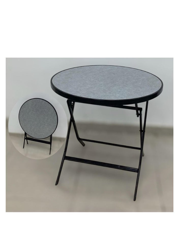 SMART HOME Round Folding Dining Table - Foldable Café Table with Fiber Top - 80 x 80 cm - Elegant and Sturdy Design - Side Table for Home, Kitchen, Cafés, or Outdoor Seating  - Image 2