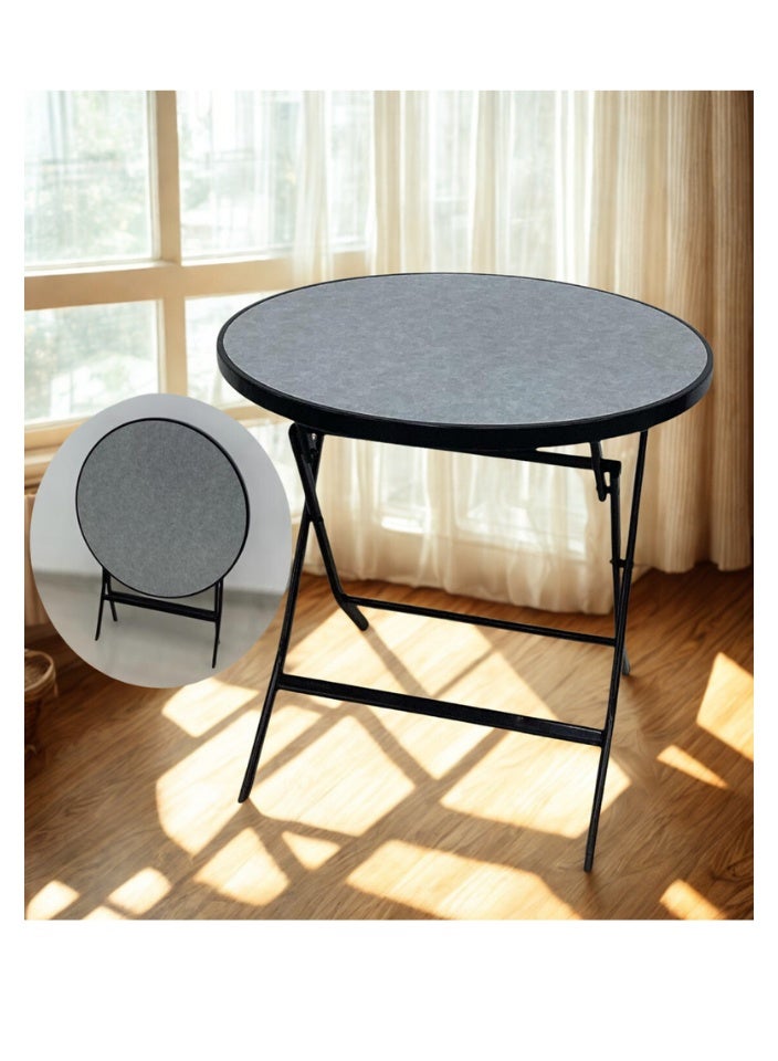 SMART HOME Round Folding Dining Table - Foldable Café Table with Fiber Top - 80 x 80 cm - Elegant and Sturdy Design - Side Table for Home, Kitchen, Cafés, or Outdoor Seating  - Image 1
