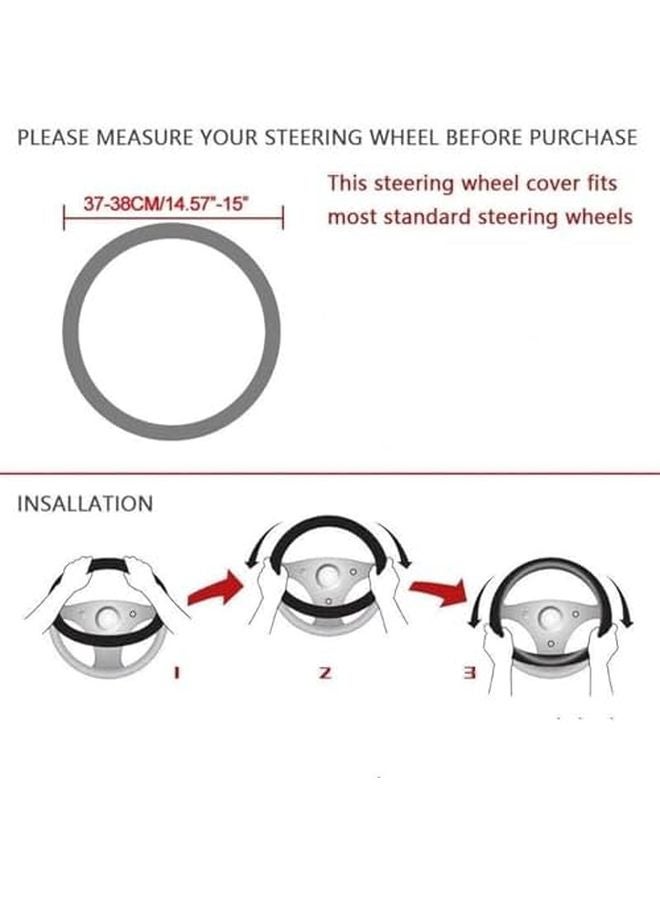 Steering Wheel Cover Compatible with MINI R56 Cooper Clubman Countryman 38CM 4 Colors - Image 4