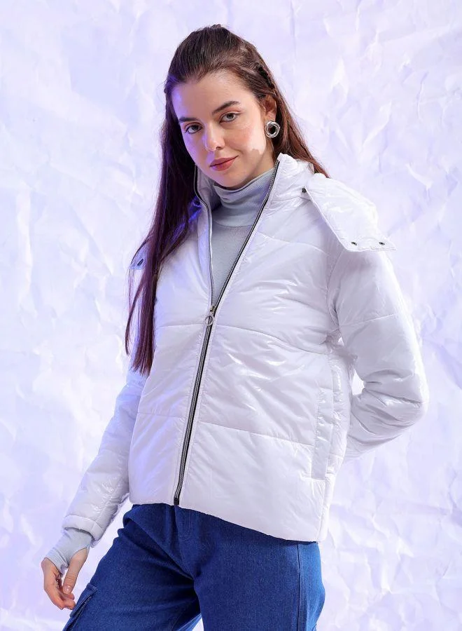 Freehand  Women Slim Fit Solid Puffer Jacket for Women | Best Price UAE