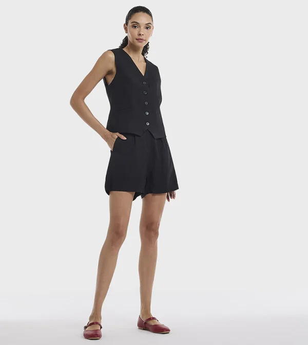 بي سي بي جي BCBG Linen Blend Plain Shorts