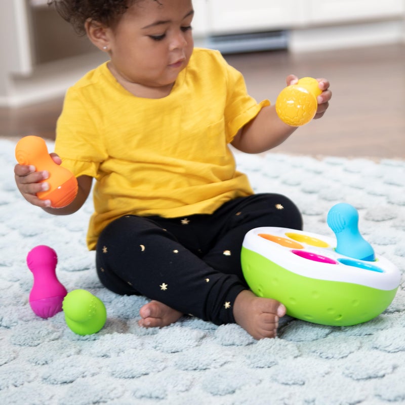 Fat Brain Toys Fat Brain Toys F248 Fat Brain SpinnyPins  Kids Preschool  Spinning and Sorting Building Sets  Early Development Toy for Babies Aged 18 Months and Older  Multicoloured  - Image 3