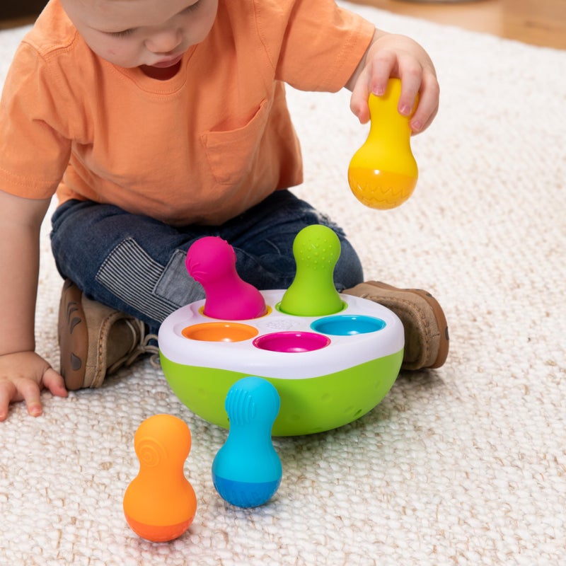 Fat Brain Toys Fat Brain Toys F248 Fat Brain SpinnyPins  Kids Preschool  Spinning and Sorting Building Sets  Early Development Toy for Babies Aged 18 Months and Older  Multicoloured  - Image 5