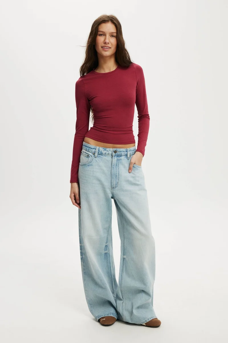 Cotton On  All Day Crew Long Sleeve Top for Women | Best Price UAE