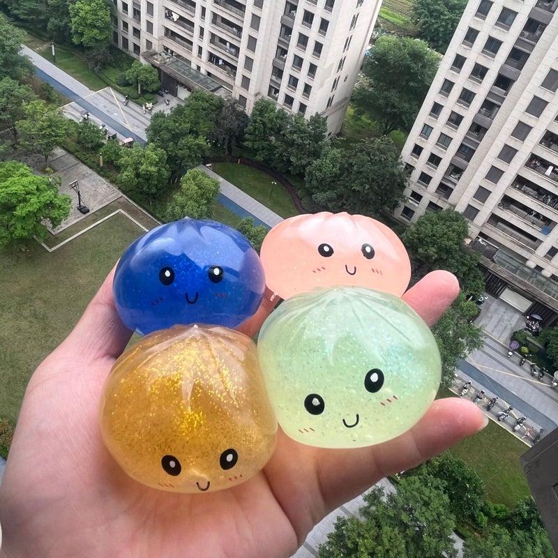Rainbow Smiley Face Bun Squishy Stress Relief Blind Box Toy - Image 3