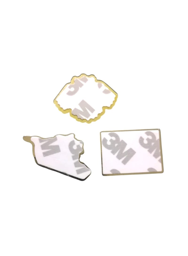 3 metal stickers featuring the Syrian golden eagle, the flag, and a map of beloved Syria, suitable for all types of mobile phones. - Image 3