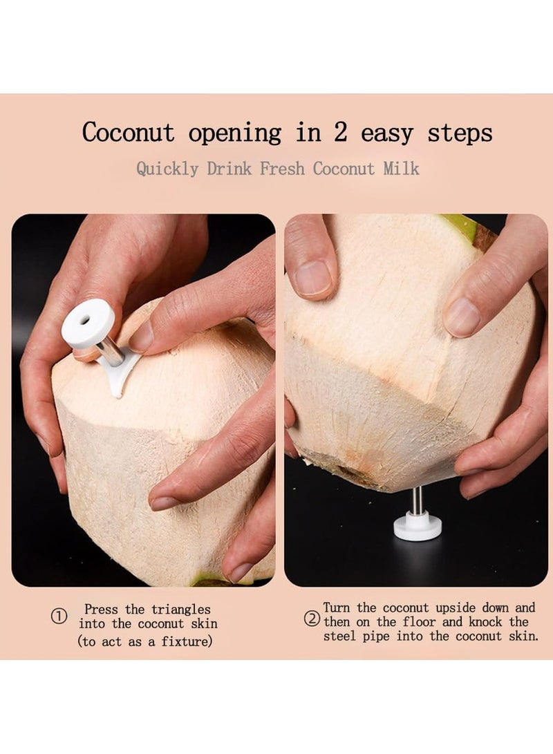 Oasisgalore 3-Pack Stainless Steel Coconut Opener Tool, Easy and Convenient Coconut Shell Punch - Image 4