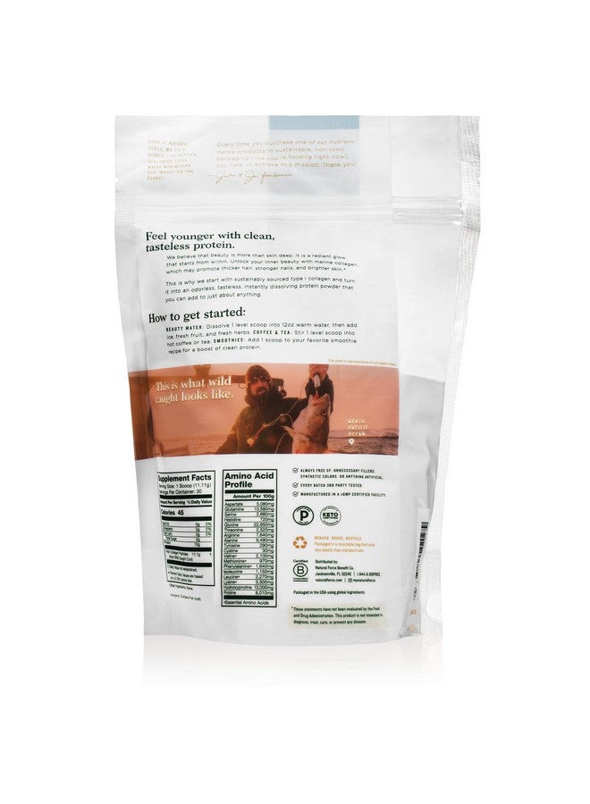 Natural Force Clean Marine Collagen Powder Tested For Toxins Certified Keto & Paleo Hydrolyzed Pure Type I Protein For Anti Aging Skin Hair And Nails Wild Caught + Nongmo 11.7 Ounce - Image 3