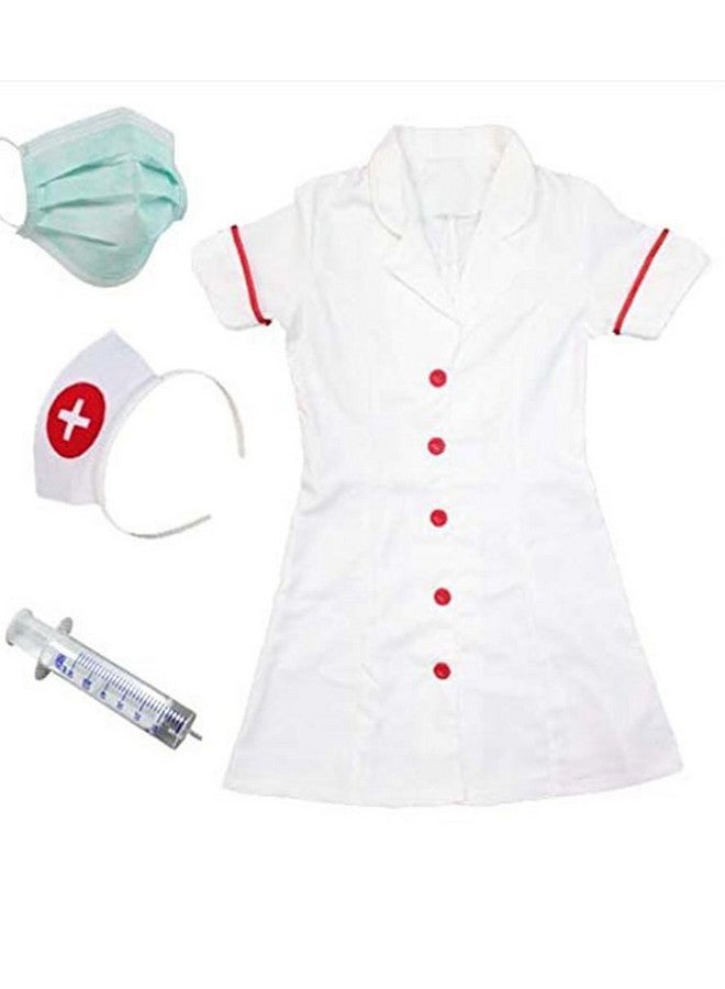 Fancy Dress World Nurse's Coat For Kids | Costumes Boys & Girls With Stethoscope, Mask Injection Headgear Community Helpers Doctor's-Multicolor, Synthetic  - Image 3