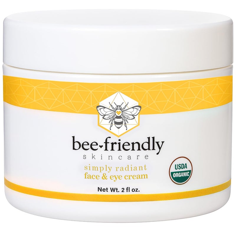 BeeFriendly Face and Eye Cream All Natural USDA Certified Organic Moisturizer All In One Face Eye Neck Decollete Cream 2 oz
