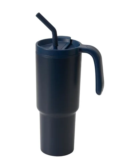 Hans Larsen Hans Larsen Forza 360 Recycled Stainless Steel Tumbler Eco-Friendly Spill-Proof Tumbler with 360° Branding Best for Men Women &amp; Kids - 900 ml Navy Blue