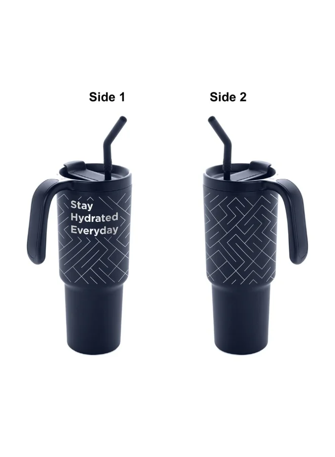 Hans Larsen Hans Larsen Forza 360 Recycled Stainless Steel Tumbler Eco-Friendly Spill-Proof Tumbler with 360° Branding Best for Men Women &amp; Kids - 900 ml Navy Blue