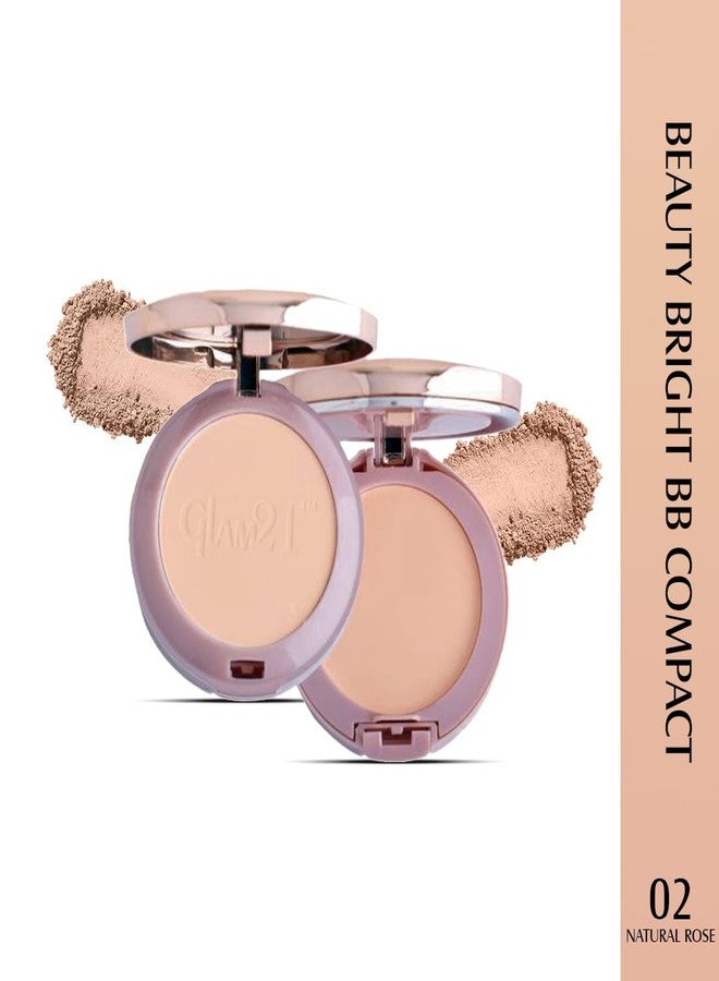 Glam 21 Glam21 Beauty Bright BB 2-in-1 Compact Powder | Long Lasting for Makeup Matte Finish with Vitamin-E | All Skin Type Natural Rose - 02 - Image 2