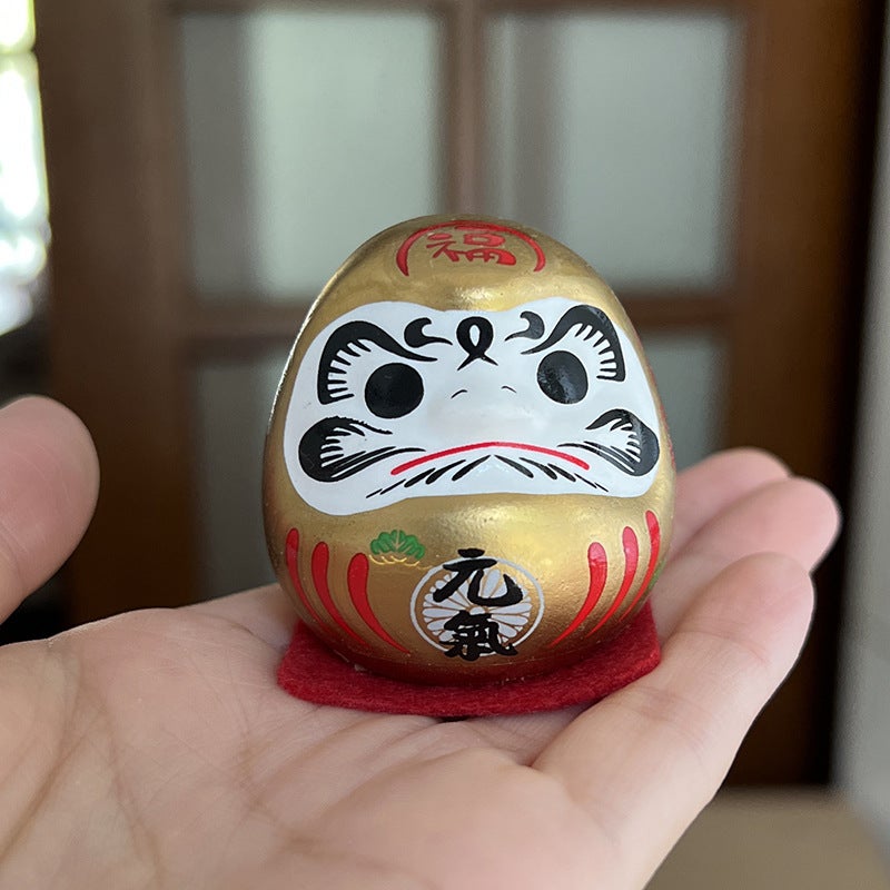 Japanese-Style Dharma Ornaments Japanese Ceramic Dharma Eggs Kaiyun Dharma Trumpet Mini Lucky Cat Car Decorations - Image 4
