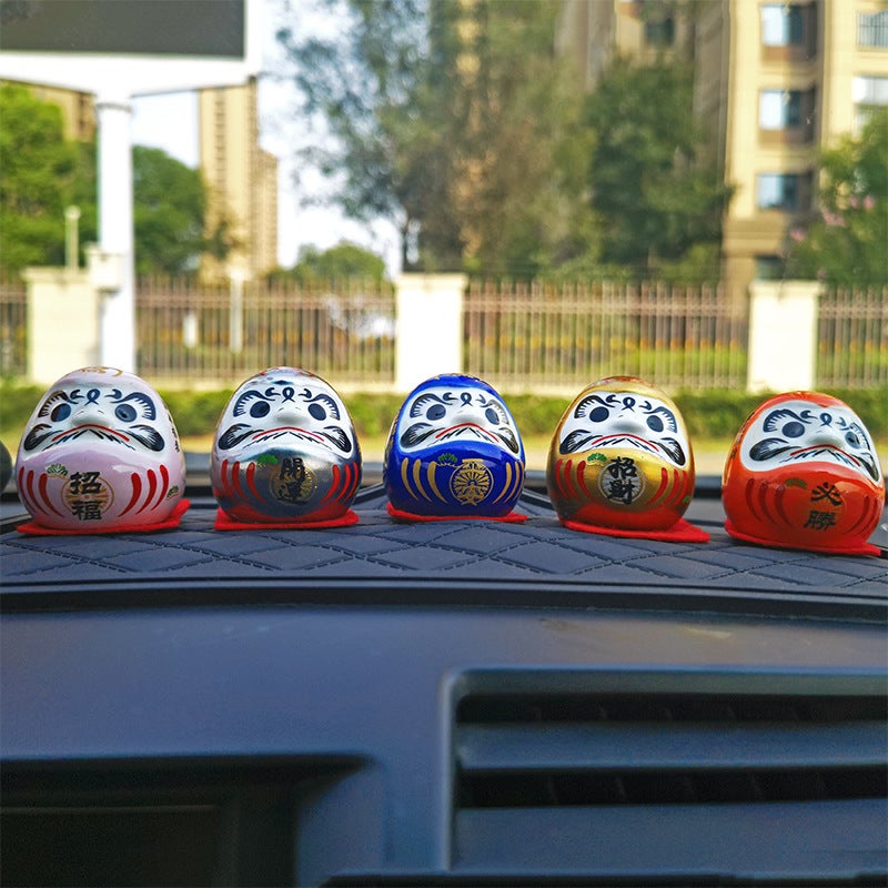 Japanese-Style Dharma Ornaments Japanese Ceramic Dharma Eggs Kaiyun Dharma Trumpet Mini Lucky Cat Car Decorations - Image 3