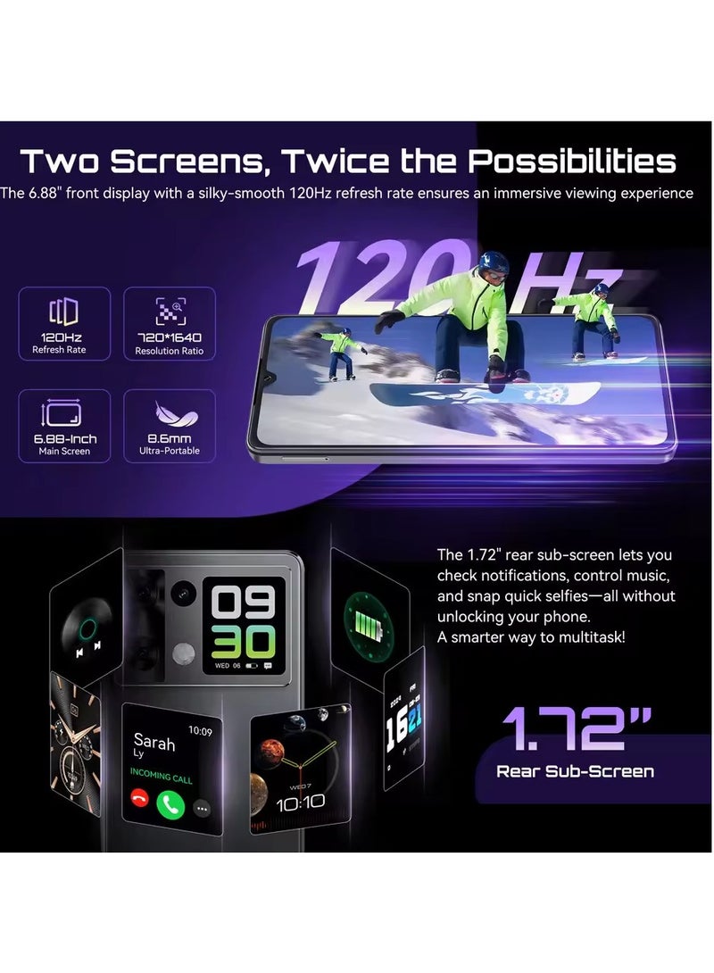 Cubot Android Smartphone P90, G100 Octa-core, 2.2GHz, Dual Speakers, 12GB+256GB, 6.88" 120Hz Screen, 64MP Main Camera, 5100mAh,NFC, 4G Phone Purple - Image 4