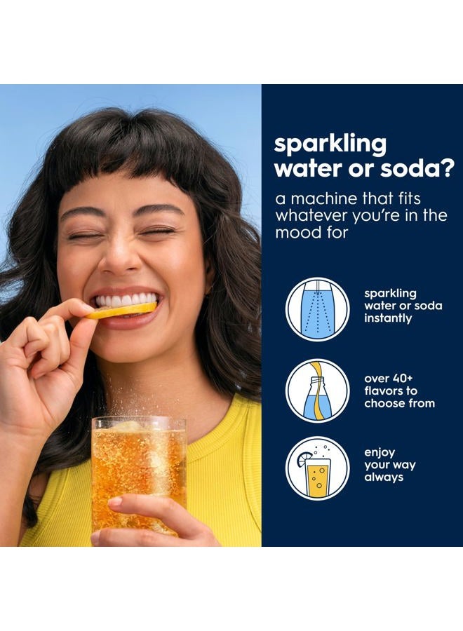 SodaStream - Terra صانع المياه الفوارة | حزمة القيمة | نظام CQC CO2 | يشمل 2 أسطوانات CO2، 3 زجاجات 32 أوقية آمنة للغسل في غسالة الصحون، 2 قطرات نكهة Bubly | يمكن الجمع مع نكهات Pepsi | أسود - Image 4