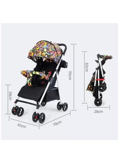 Generic Lightweight Baby Stroller Two Way One Button Portable Folding Baby Carriage Stroller Newborn Stroller Sleeping Basket  - Image 3
