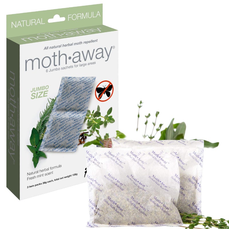 Richards Homewares Moth Away Herbal Non Toxic Natural Repellent 6Jumbo Sachets