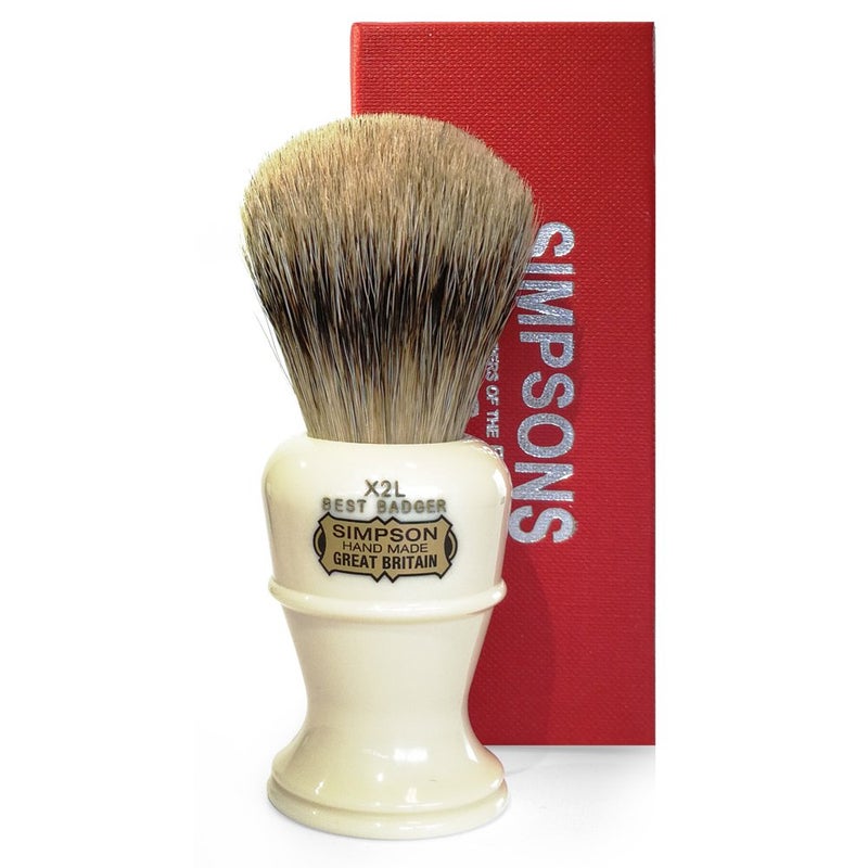 Colonel X2L Best Badger Brush Simpson Shaving Brushes  Faux Ivory Handle