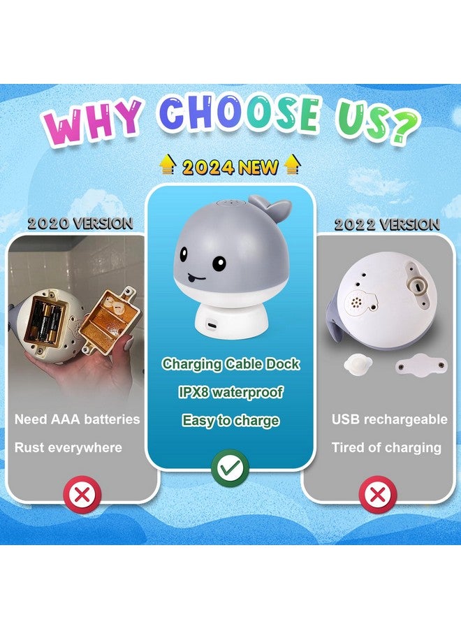 جيجيلي لعبة حمام بيبي ويل 4.0 - سهلة الشحن 2024 ألعاب حمام مطورة للأطفال من سن 1 إلى 3 سنوات، لعبة نافورة حمام مضيئة للأطفال الصغار من سن 6 إلى 12 إلى 18 شهرًا، لعبة حوض استحمام، هدايا عيد الميلاد للأطفال من 1 إلى 2 إلى 3 سنوات - Image 3