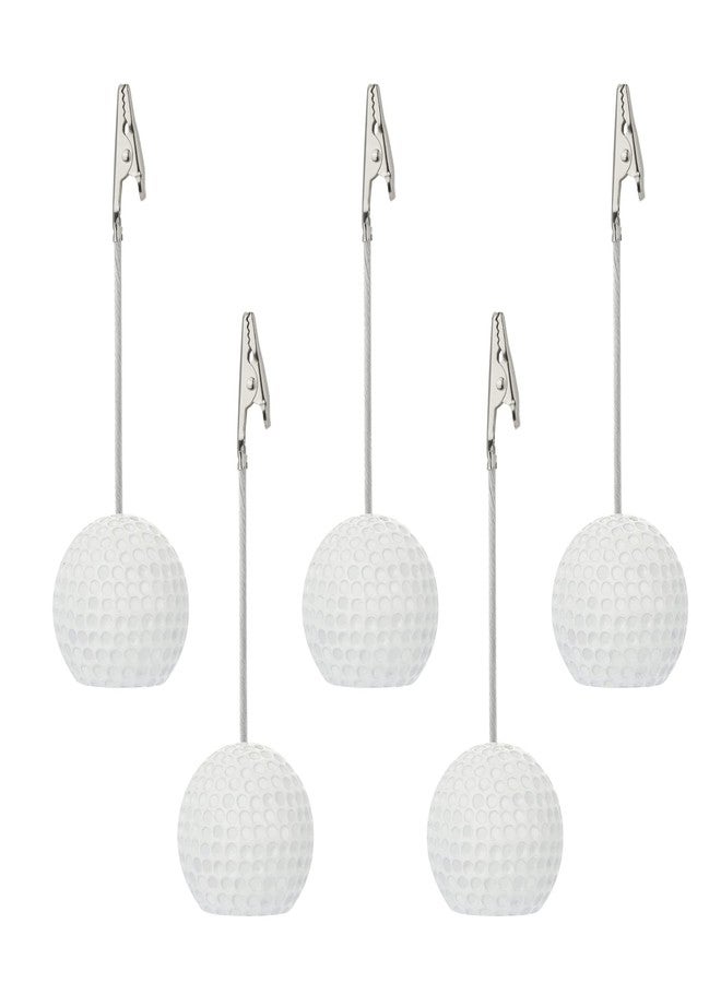 RONRONS 5 Pack Resin Ball Base Memo Clip Holder Stand Note Paper Clip Pictures Card Display with Alligator Clip,Golf - Image 1