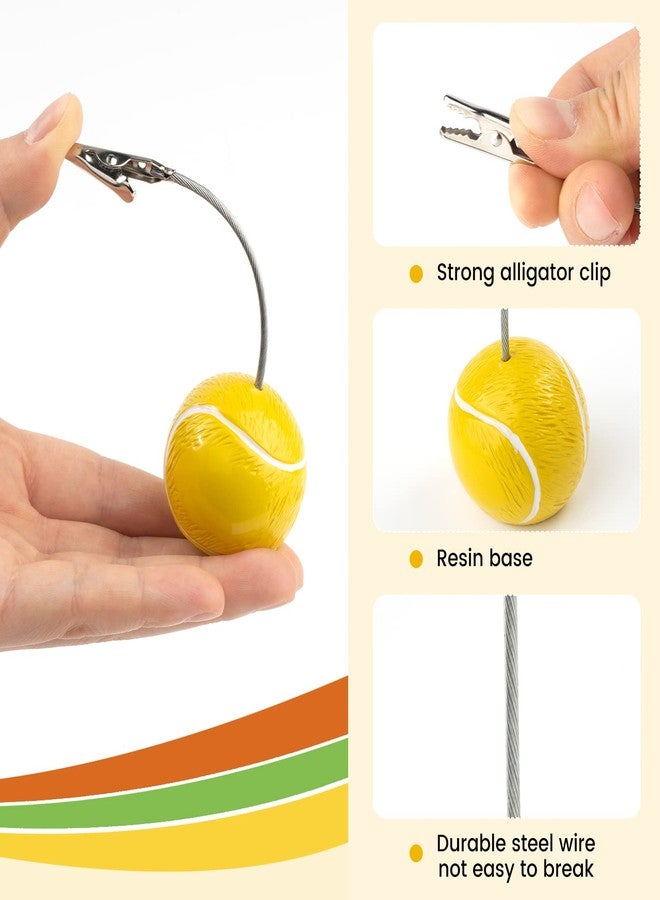 RONRONS 5 Pack Resin Ball Base Memo Clip Holder Stand Note Paper Clip Pictures Card Display with Alligator Clip,Golf - Image 4