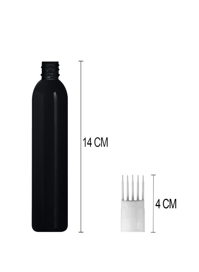 MADHYA Root Comb Applicator Empty Cylindrical Black Bottle, Ounce Applicator Bottle for Hair Oil Shampoo Medicine & Dye Bottle Applicator Brush Bottle, for Hair White Root Comb Applicator, PC 1 - Image 2