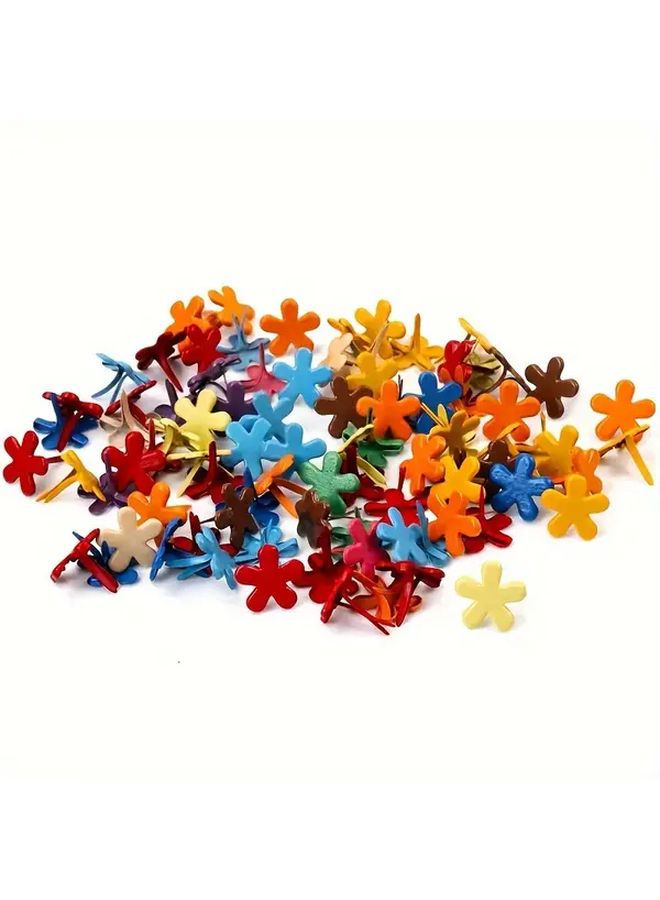 20pcs Mini Flower Brads Metal Floral Fasteners For Scrapbooking Card Making DIY Crafts - Image 2