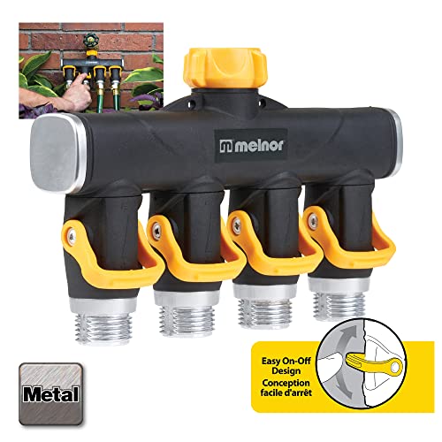 Melnor 65135AMZ 4 Way Lever Flow Through Valve Connector Bundle, Yellow, Black - Image 3