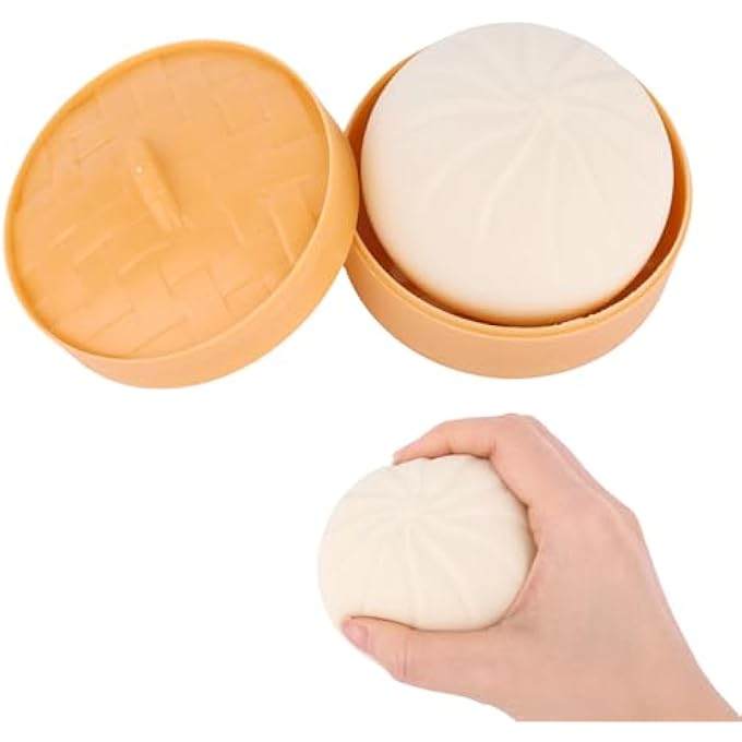 Fukaisu Squishy Dumpling, Steamed Bun Squeeze Dumpling Soft Adorable Food-Shaped Gadget for Adults Office Classroom Focus or Travel Companion - Image 1