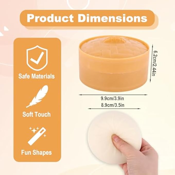 Fukaisu Squishy Dumpling, Steamed Bun Squeeze Dumpling Soft Adorable Food-Shaped Gadget for Adults Office Classroom Focus or Travel Companion - Image 2