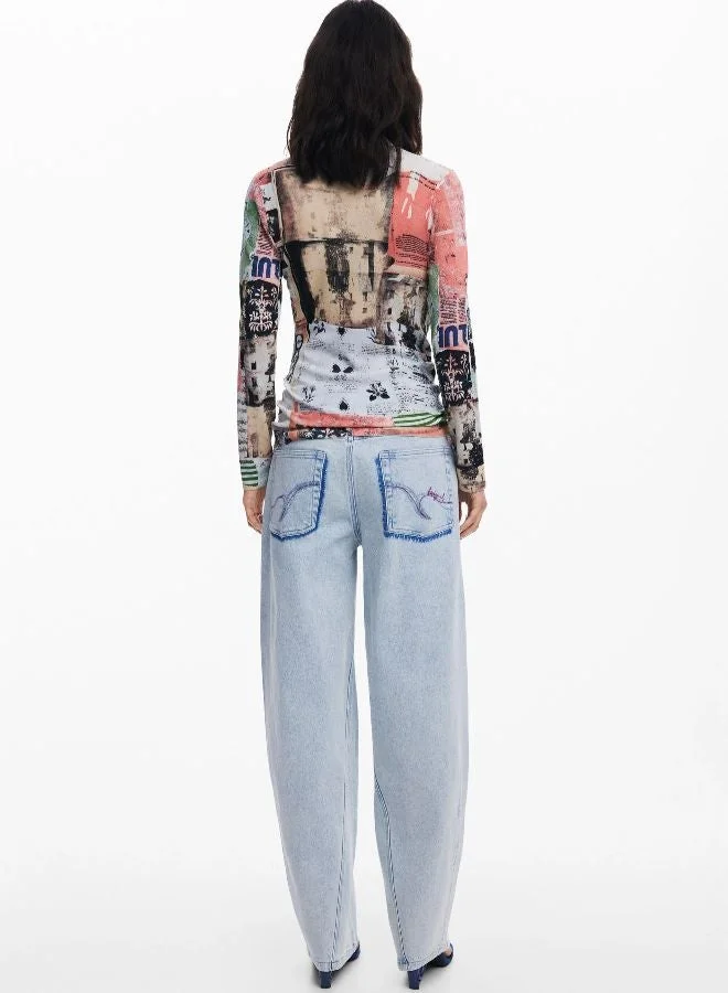DESIGUAL Multicolour Fine Postcard Sweater for Women | Best Price UAE