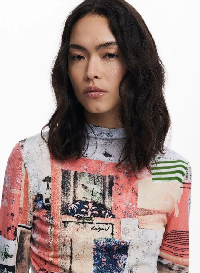 DESIGUAL Multicolour Fine Postcard Sweater for Women | Best Price UAE