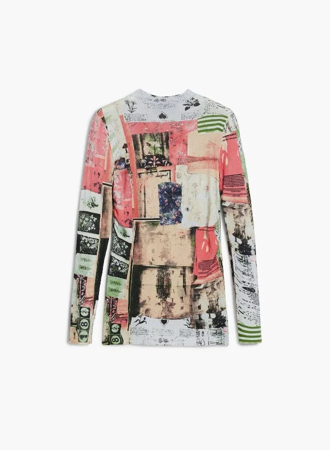 DESIGUAL Multicolour Fine Postcard Sweater for Women | Best Price UAE