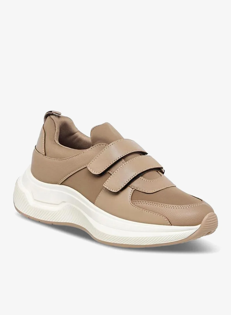 Flora Bella By Shoexpress Panelled Sneakers with Hook and Loop Closure