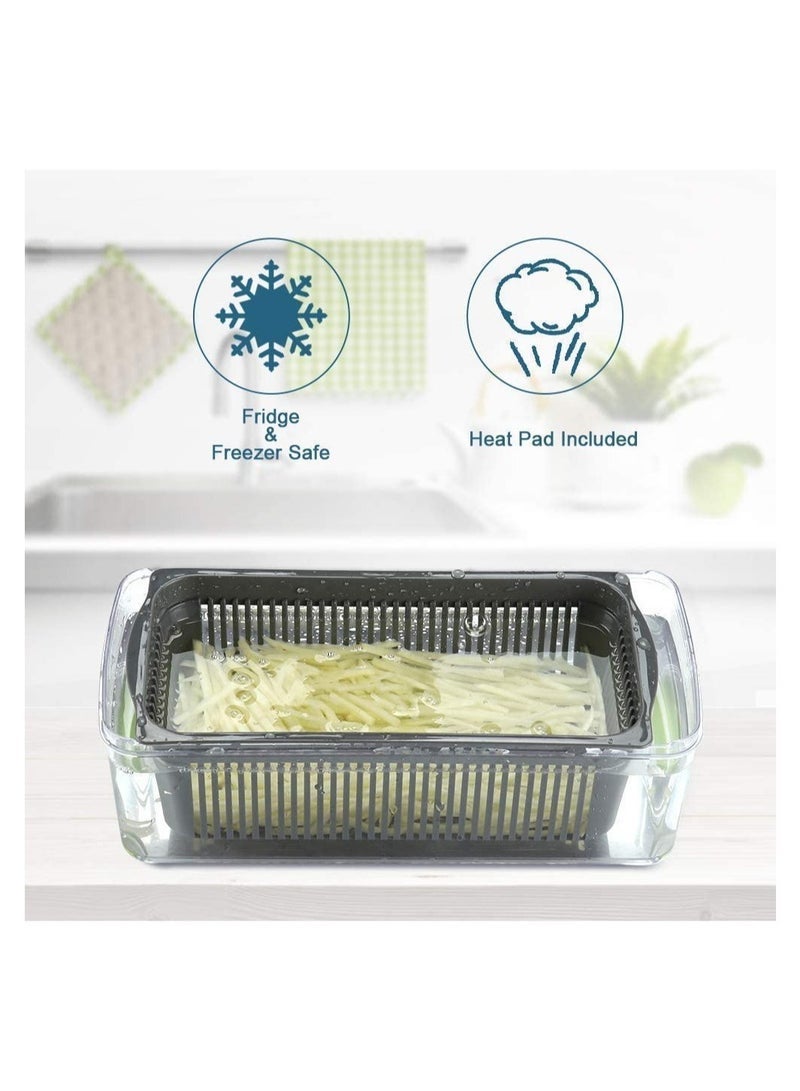 Gulf Trend Vegetable Chopper Slicer Dicer - 12-in-1 Fruits Cutter Mandoline Slicer Food Chopper/Cutter with 7 Stainless Steel Blades, Adjustable Slicer & Dicer with Storage Container - Image 2