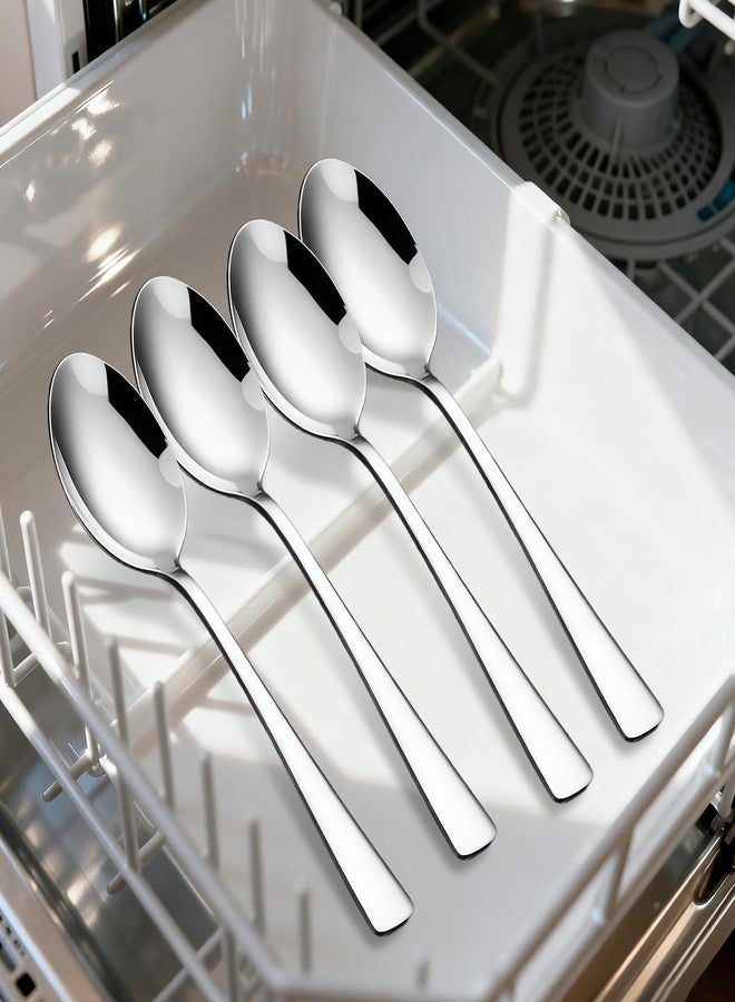 LANGMINGDE 4-Piece Soup Spoons Set, 8.26" Stainless Steel Large Dinner Spoon with 5.5" Long Handle for Soup, Cereal, Dessert, Serving, Dishwasher Safe - Image 5