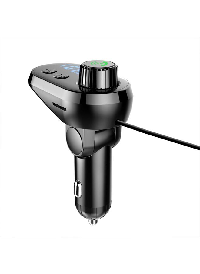 Dual USB Car Charger And Bluetooth 5.0 FM Transmitter Black  - Image 5