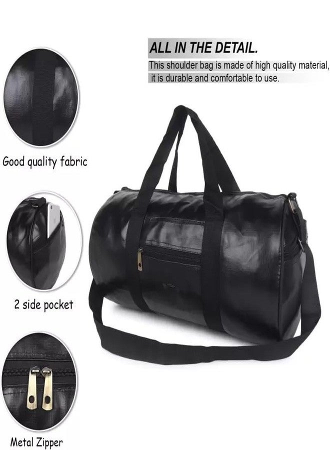 Rainox Gym Duffel Bag | Shoulder Gym Bags | Sports and Travel Bag Zipper Bags for Multipurpose with Side & Middle Pockets for Men, Women (Black) - Image 4
