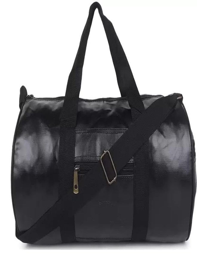 Rainox Gym Duffel Bag | Shoulder Gym Bags | Sports and Travel Bag Zipper Bags for Multipurpose with Side & Middle Pockets for Men, Women (Black) - Image 1