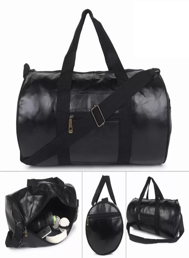 Rainox Gym Duffel Bag | Shoulder Gym Bags | Sports and Travel Bag Zipper Bags for Multipurpose with Side & Middle Pockets for Men, Women (Black) - Image 2